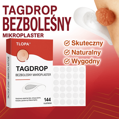 Płatek mikroigłowy TLOPA® do usuwania narośli skórnych, wyprodukowany w Polsce