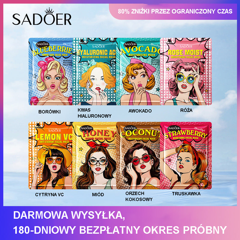 💎Nawilżająca maska z kwasem hialuronowym Shaduoer regeneruje skórę, usuwa trądzik i blizny🔥