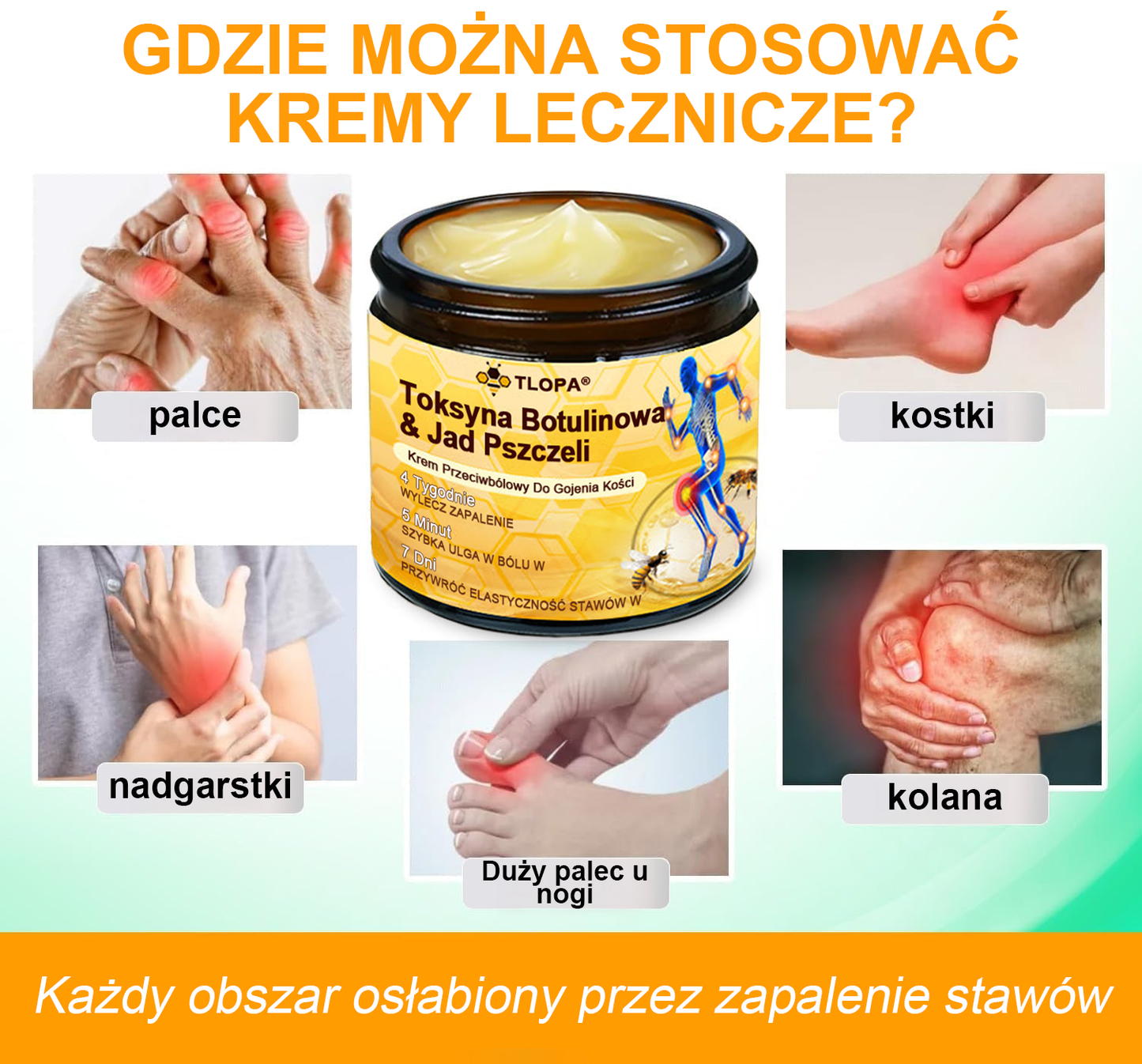 🦴TLOPA® Toksyna botulinowa i jad pszczeli Krem przeciwbólowy do gojenia kości🔥🔥🔥🔥